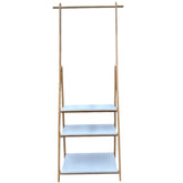 Raflı Bambu 150 x 52 Cm Elbise Askılığı